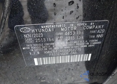 2024 Hyundai Sonata Sel from USA, damaged, VIN KMHL64JA6RA364775